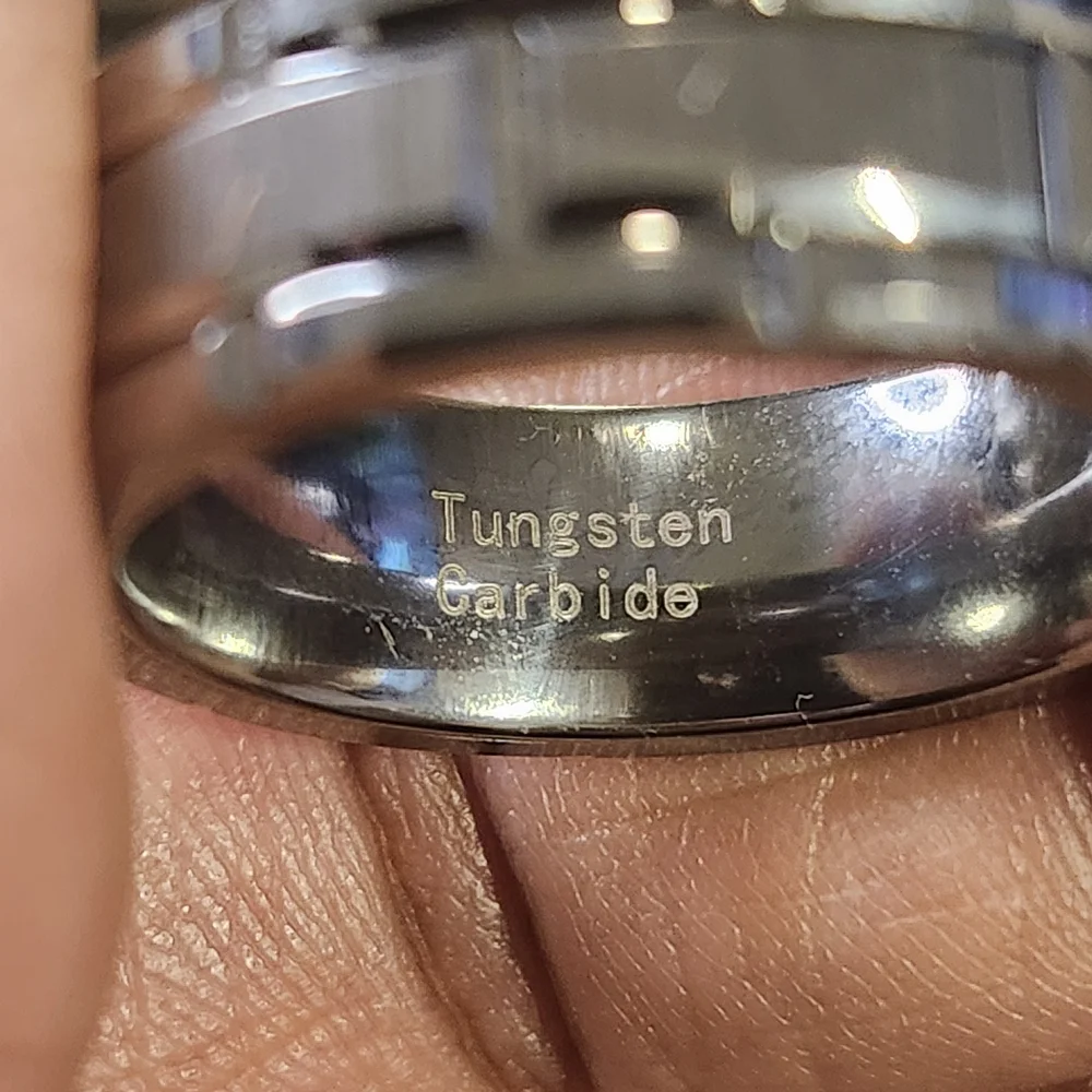 Tungsten Carbide Men's 8mm Silver Ring